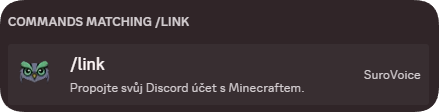 Příkaz /link od bota SuroVoice